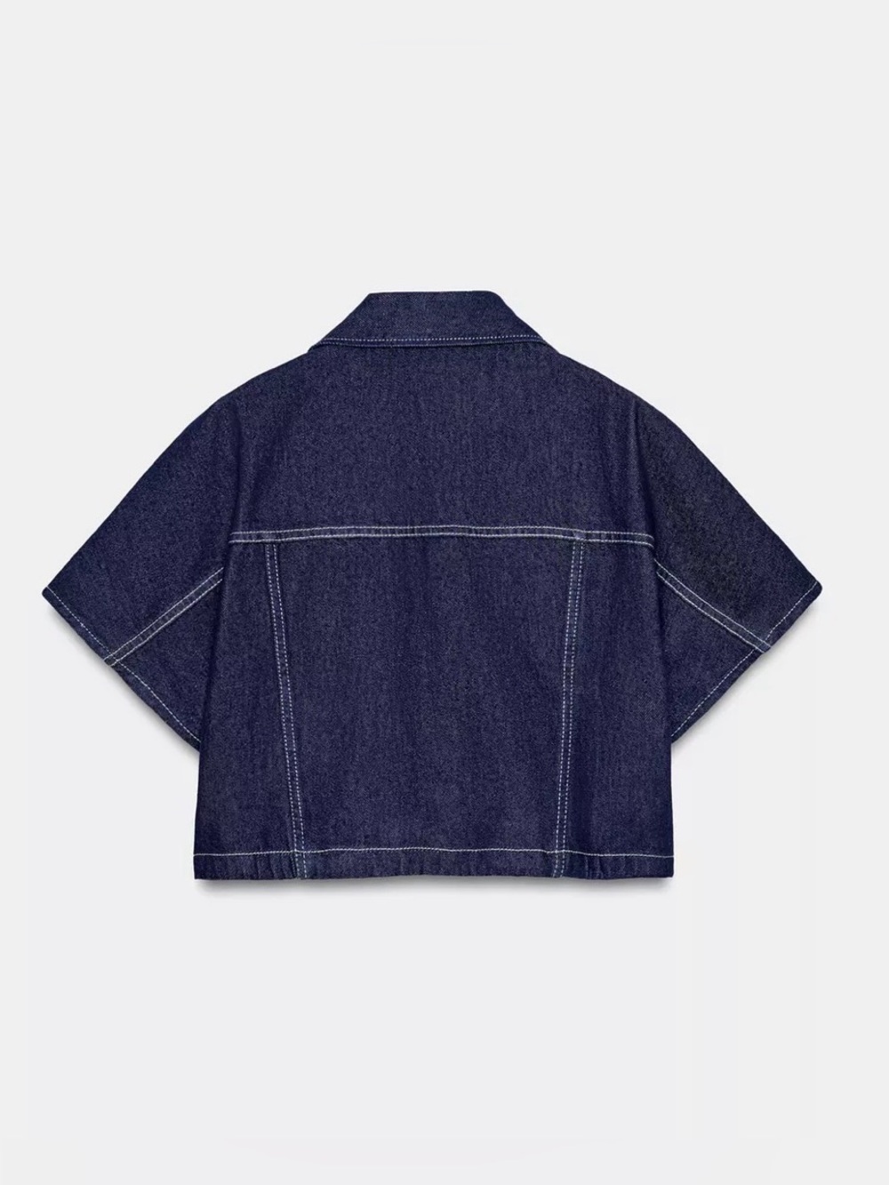 ZARA DENIM CROPPED TOP - Picture 11 of 16